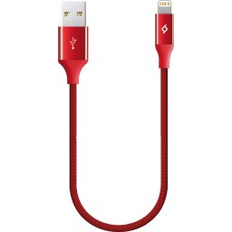 Кабел ttec AlumiCable Ligthning USB Charge / Data Mini Cable , 30cm - Червен