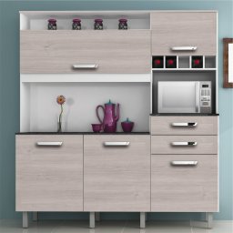 ARMARIO DE COZINHA LUX GLAYCE 5 PORTAS 2 GAVETAS