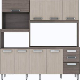 ARMARIO DE COZINHA LUX 2,25m 9 portas e 2 gavetas Dupla Cor