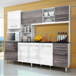 ARMARIO DE COZINHA LUX 2,22m 7 PORTAS 3 GAVETAS
