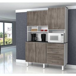 ARMARIO DE COZINHA ALVICOR 5 PORTAS 4 GAVETAS 1,33m