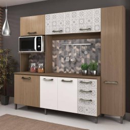 ARMARIO DE COZINHA BRIM DESIGN 8 PORTAS 2 GAVETAS 2,41m
