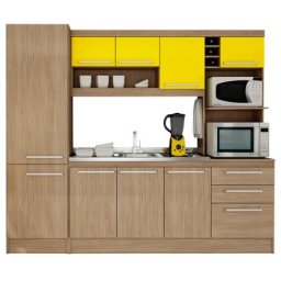 ARMARIO DE COZINHA LUX YELLOW 10 PORTAS 2 GAVETAS