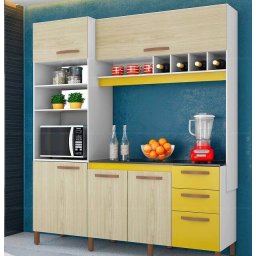 ARMARIO DE COZINHA LUX YELLOW 06 PORTAS 02 GAVETAS