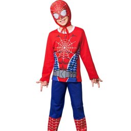 Pijama Fantasia Masculino Infantil Veggi Manga Longa Homem Aranha com Capuz