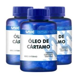 Kit Óleo de Cártamo 1g 3 Frascos de 120caps