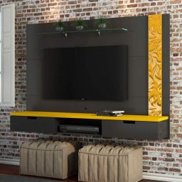SUPORTE PAINEL TV ATÉ 48 ESTAMPADO - PRETO/YELLOW