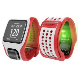 RELOGIO INTELIGENTE CORRIDA C/ GPS USB 5ATM BRANCO/RED