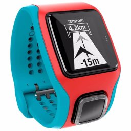 RELOGIO INTELIGENTE CORRIDA C/ GPS USB 5ATM RED/BLUE