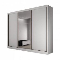 GUARDA-ROUPA CASAL C/ ESPELHO 3 PORTAS 6 GAVETAS TOWLY - 2.35M