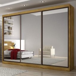 GUARDA-ROUPA CASAL ESPELHADO 3 PORTAS 8 GAVETAS 6 GAVETAS 2.14m