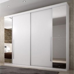 GUARDA-ROUPA CASAL COM ESPELHOS 04 PORTAS PLENUS - BRANCO - 2.40M