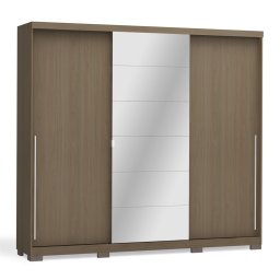 GUARDA-ROUPA CASAL C/ ESPELHO 3 PORTAS DE CORRER KAPPESBERG - 2.30m