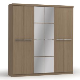 GUARDA-ROUPA CASAL C/ ESPELHO 6 PORTAS 2 GAVETAS KAPPESBERG - 2.18m