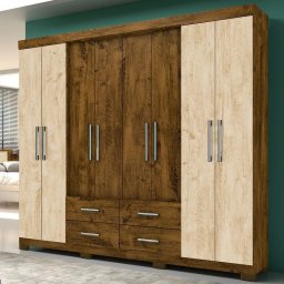 GUARDA-ROUPA CASAL LORENZO C/ 8 PORTAS 4 GAVETAS - 2.22M