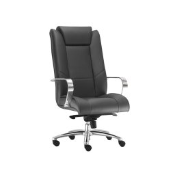 CADEIRA P/ ESCRITORIO PRESIDENTE GIRATORIA SINCRON SEMI-ARCADA EM ALUMINIO