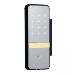 FECHADURA DIGITAL P/ PORTA DE VIDRO - TECLADO TOUCH + 04 CARDS - PRATA
