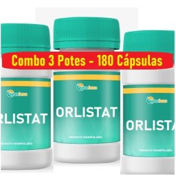 Combo 3 Potes 60 Cáps Orlistate 120mg - 180 Cáps