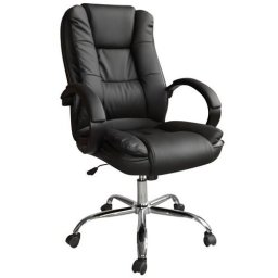 CADEIRA ESCRITÓRIO HOME OFFICE LE CHEF CROMADA - PRETA