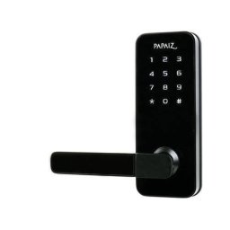 FECHADURA ELETRONICA PAPAIZ C/ SENHA CARTAO CHAVE TECLADO SENSIVEL AO TOQUE - MACANETA A ESQUERDA - PRETA