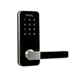 FECHADURA ELETRONICA PAPAIZ C/ SENHA CARTAO CHAVE TECLADO SENSIVEL AO TOQUE - MACANETA A DIREITA - PRATA