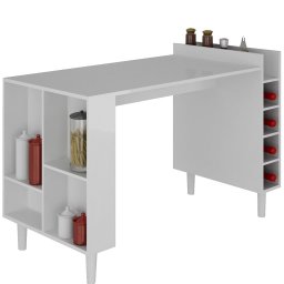 BALCAO-MESA P/ COZINHA COM PRATELEIRA LATERAL 120cm