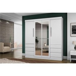 GUARDA-ROUPA ARAPLAC COM ESPELHO 4 PORTAS E 6 GAVETAS 2.17M