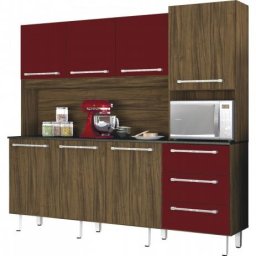 ARMARIO DE COZINHA 7 PORTAS 3 GAVETAS ALTO BRILHO UV 1,9m