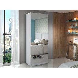 SAPATEIRA 1 PORTA 4 PRATELEIRAS C/ ESPELHO ALTO BRILHO UV 1.9M