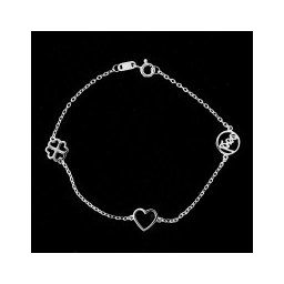 Pulseira de Prata 925 Luck in Love 14/20cm
