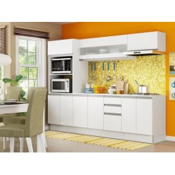 ARMARIO DE COZINHA C/ BALCAO 12 PORTAS 2 GAVETAS - BRANCO
