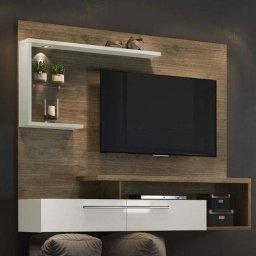 ESTANTE PAINEL PARA TV ATE 60 POLEGADAS 2 PORTAS COR AVELÂ C/ BRANCO