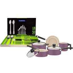 JOGO DE PANELAS TRAMONTINA PÁDUA 5pç + FAQUEIRO 50pç