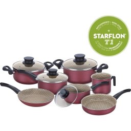 JOGO DE PANELAS TRAMONTINA ANTIADERENTE 7 PC - CEREJA