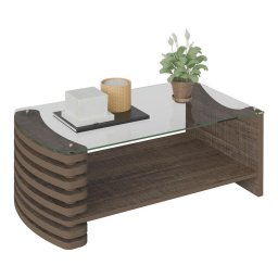 MESA DE CENTRO PARA SALA DE ESTAR C/ TAMPA DE VIDRO