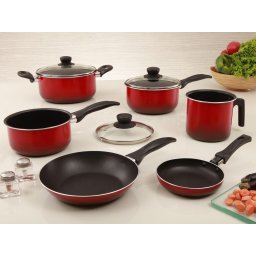 JOGO DE PANELAS antiaderente Pro-Flon RED Brinox 6 PÇ