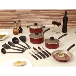 JOGO DE PANELAS TRAMONTINA 13 PEÇAS VERMELHO Starflon