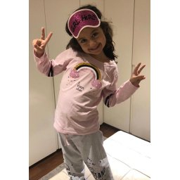 Pijama Feminino Infantil Longo Color Girl em Algodão com Tapa Olho 615297