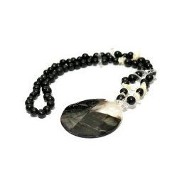 Gargantilha Abalone, Semente de Saboneteira, Madrepérola e Cristal