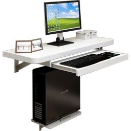 MESA PARA PC CPU SUSPENSA BANCADA 40kg C/ CORREDIÇA - BRANCA