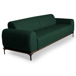Sofá 260cm 4 Lugares Pés Preto Molino C-117 Linho Verde Musgo - Domi