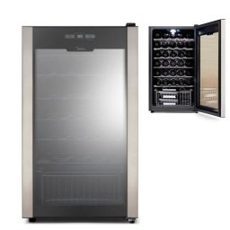 ADEGA CLIMATIZADORA ALL BLACK INOX MIDEA REFRIGERADA POR COMPRESSOR