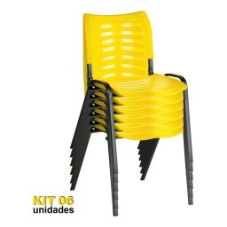 CADEIRA STAR OFFICE PLASTICO SUPORTA ATÉ 100kg - KIT 06 UND