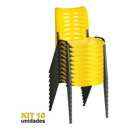 CADEIRA STAR OFFICE PLASTICO SUPORTA ATÉ 100kg - KIT 10 UND