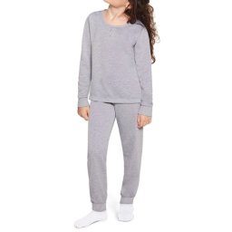 Pijama Feminino Infantil Juvenil Lupo em Algodão Flanelado Cinza Mescla 22308