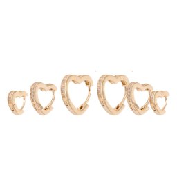 Kit com Trio de Argolas de Coração Cravejadas | VÊNUS