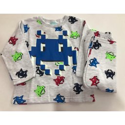 Pijama Infantil Masculino Kyly Moletom Flanelado que brilha no escuro Pac Man 207550