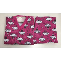 Pijama Feminino Infantil Juvenil Mafessoni Nuvem Rosa Moletinho Flanelado 200600