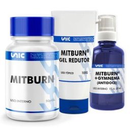 Kit completo redutor de medidas Mitburn - 30 Cáps + Gel 100g+Spray 30ml