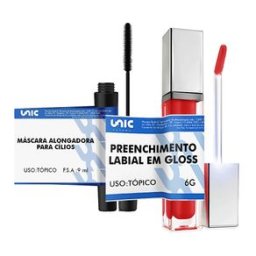 Mascara Alongadora Para Cílios 9Ml + Preenchimento Labial Em Gloss 6Gr